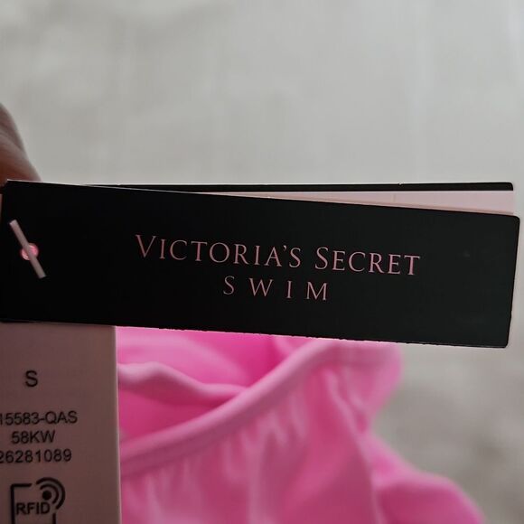 Host Pick Victoria's Secret Off The Shoulder Lightly Padded Swim Top Small Pink - Picture 5 of 16